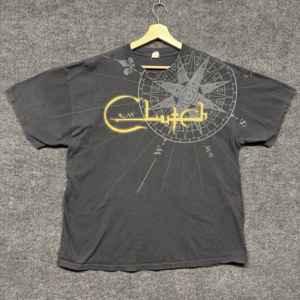 Clutch Weathermaker T-Shirt - XL Rock Band Metal Tee Black Faded Y2K